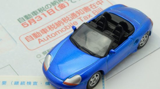 自動車税の納付書と車