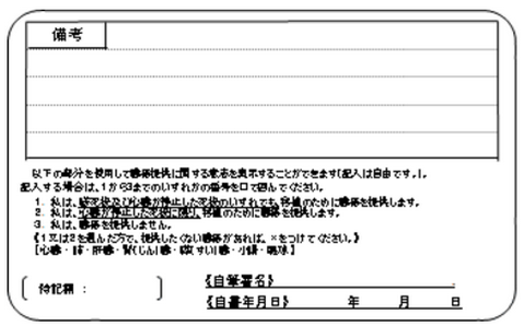 運転免許証（裏面）