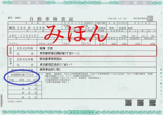 車検証の有効期限